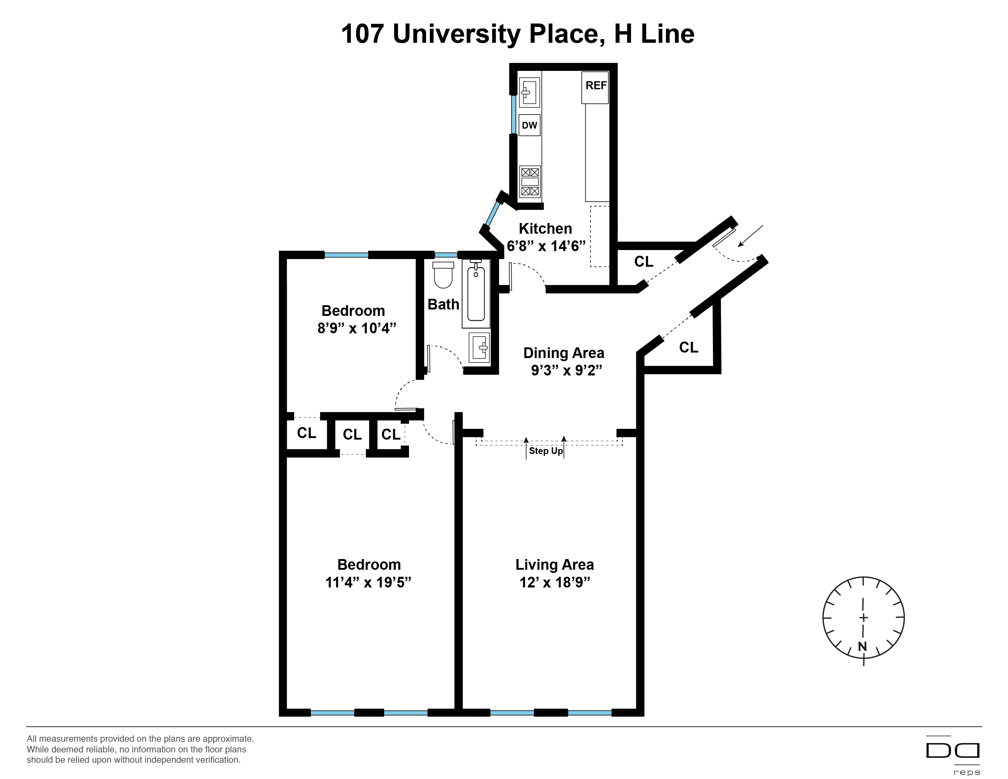 H Line 107 University Place Floor Plan