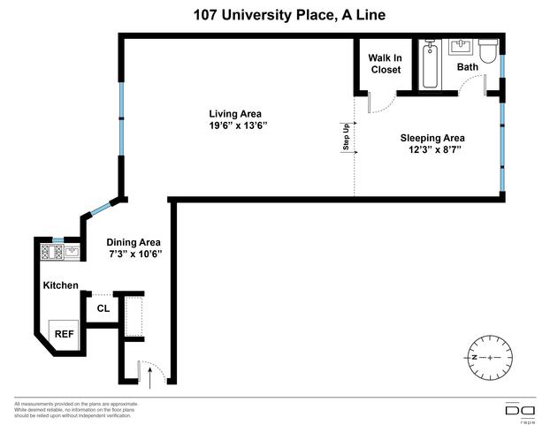A Line 107 University Place Floor Plan