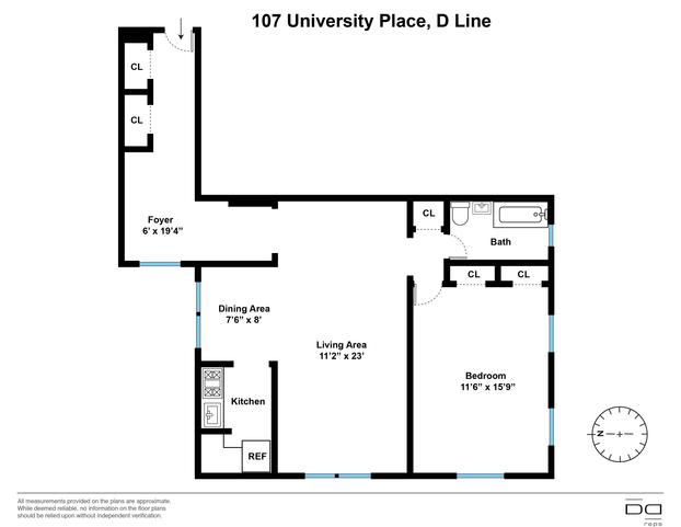D Line 107 University Place Floor Plan