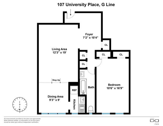 G Line 107 University Place Floor Plan